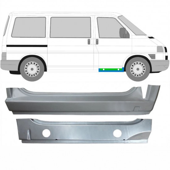 Painel de reparação interna e externa da soleira dianteira para VW Transporter T4 1990-2003 / Direito / Conjunto 9905