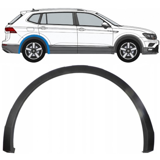Moldura lateral do guarda-lamas traseiro para Volkswagen Tiguan 2016-2024 Allspace / Direito 8193
