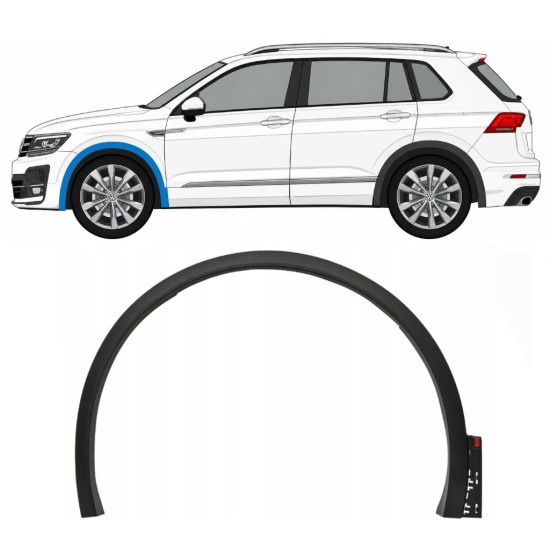 Moldura lateral do guarda-lamas dianteiro para Volkswagen Tiguan 2016-2020 R-Line / Esquerdo 14862