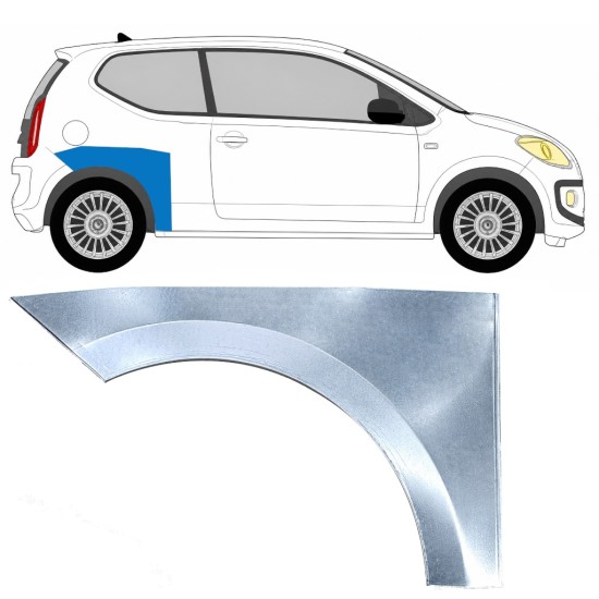 Painel de reparação do guarda-lamas traseiro para Volkswagen UP! 2011- / Direito 17208