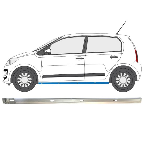 Painel de reparação interna da soleira para Volkswagen UP! 2011- / Esquerdo 14858 Painel de reparação interna da soleira para Volkswagen UP! 2011- / Esquerdo 14858