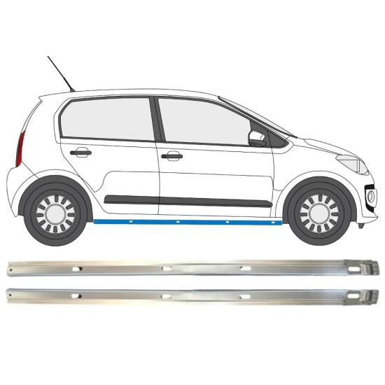 Painel de reparação interna da soleira para Volkswagen UP! 2011- / Esquerda+Direita / Conjunto 14859 Painel de reparação interna da soleira para Volkswagen UP! 2011- / Esquerda+Direita / Conjunto 14859
