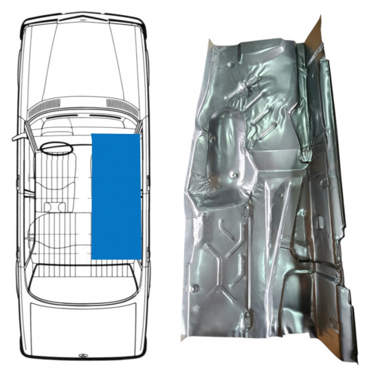 Painel de reparação do assoalho para Mercedes W123 1975-1985 / Direito 8968