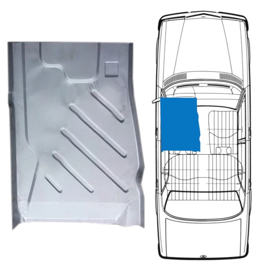Painel de reparação do assoalho dianteiro para Mercedes W123 1975-1985 / Esquerdo 16047
