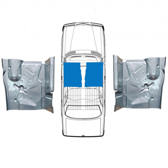 Painel de reparação do assoalho dianteiro para Mercedes W123 1975-1985 / Esquerda+Direita / Conjunto 9866