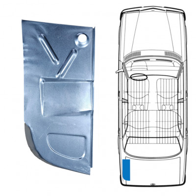 Painel de reparação do assoalho do porta-malas para Mercedes W123 1975-1985 / Esquerdo 8686