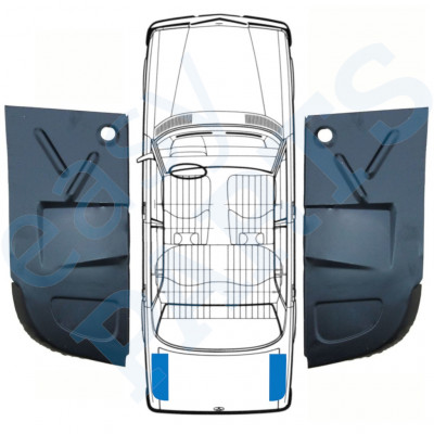 Painel de reparação do assoalho do porta-malas para Mercedes W123 1975-1985 / Esquerda+Direita / Conjunto 10353