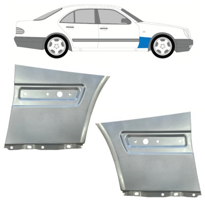 Painel de reparação do guarda-lamas dianteiro para Mercedes E-Class W210 1995-2003 / Esquerda+Direita / Conjunto 14703