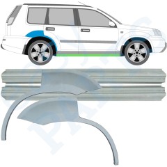 Painel de reparação da soleira com guarda-lamas traseiro para Nissan X-Trail 2001-2007 / Esquerda+Direita / Conjunto 9638