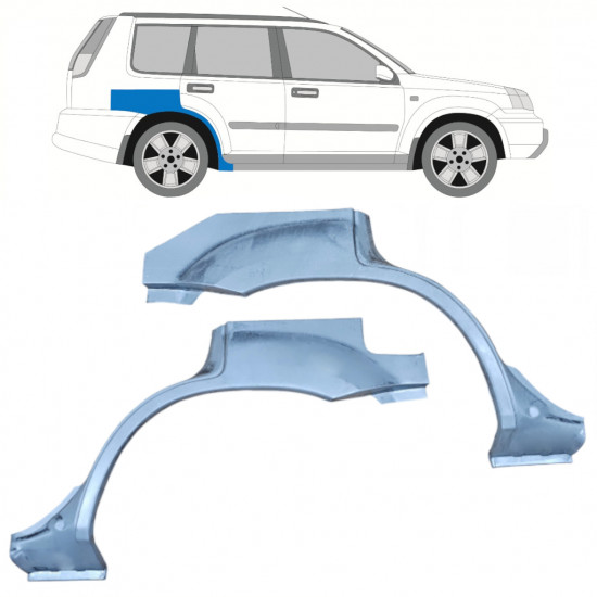 Painel de reparação do guarda-lamas traseiro para Nissan X-TRAIL 2001-2007 / Esquerda+Direita / Conjunto 10129