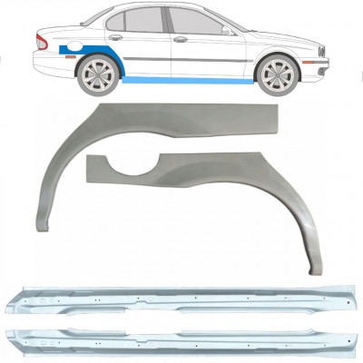 Painel de reparação da soleira com guarda-lamas traseiro para Jaguar X-Type 2001-2009 / Conjunto 12622