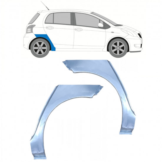 Painel de reparação do guarda-lamas traseiro para Toyota Yaris 2006-2011 / Esquerda+Direita / Conjunto 10619