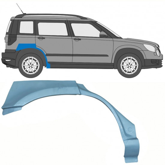 Painel de reparação do guarda-lamas traseiro para Skoda Yeti 2009- / Direito 10704