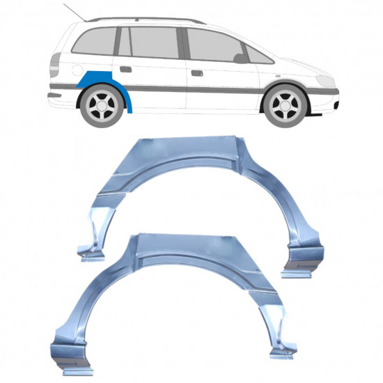 Painel de reparação do guarda-lamas traseiro para Opel Zafira 1999-2005 / Esquerda+Direita / Conjunto 9403