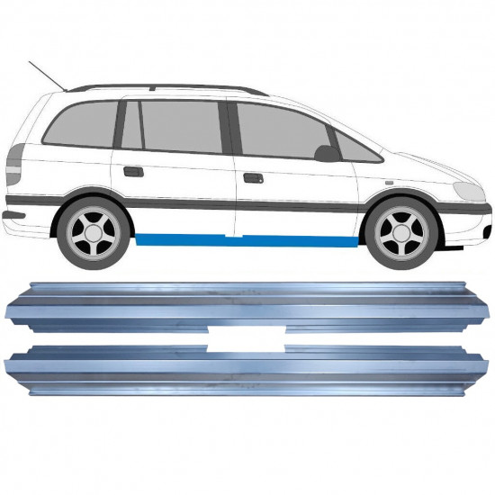 Painel de reparação da soleira para Opel Zafira 1999-2005 / Esquerda = Direita (simétrico) / Conjunto 9714