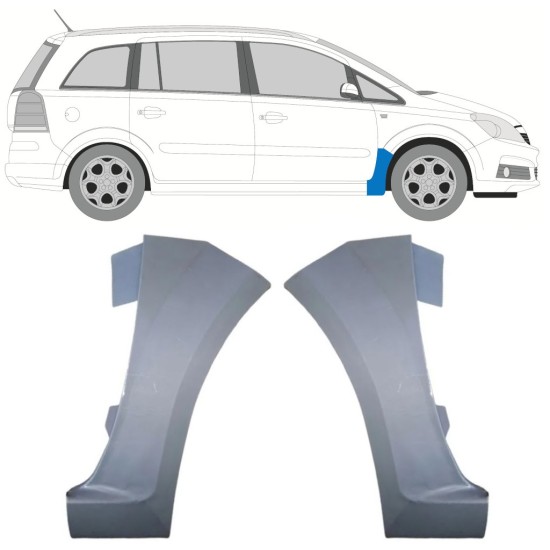 Painel de reparação do guarda-lamas dianteiro para Opel Zafira B 2005-2012 / Esquerda+Direita / Conjunto 16852