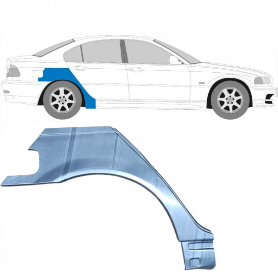 Painel de reparação do guarda-lamas traseiro para BMW E46 3 1998-2005 / Direito 6206